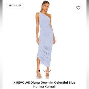 Norma Kamali X REVOLVE Diana Gown in Celestial Blue XXS EUC